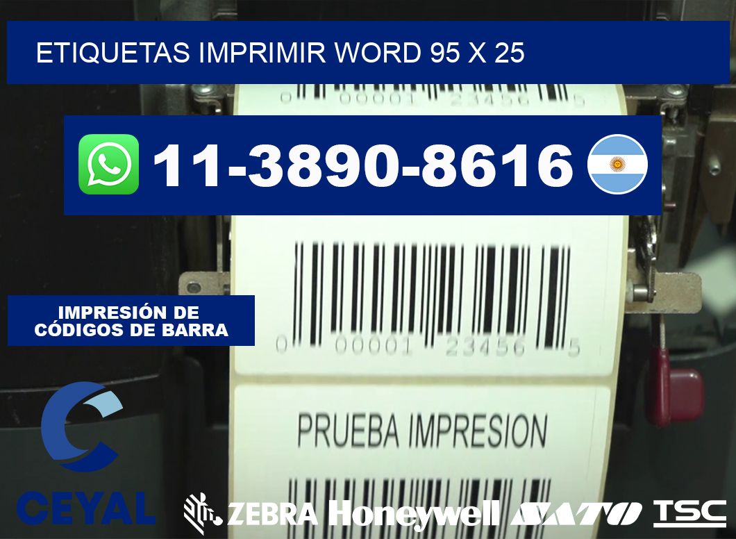 Etiquetas imprimir Word 95 x 25