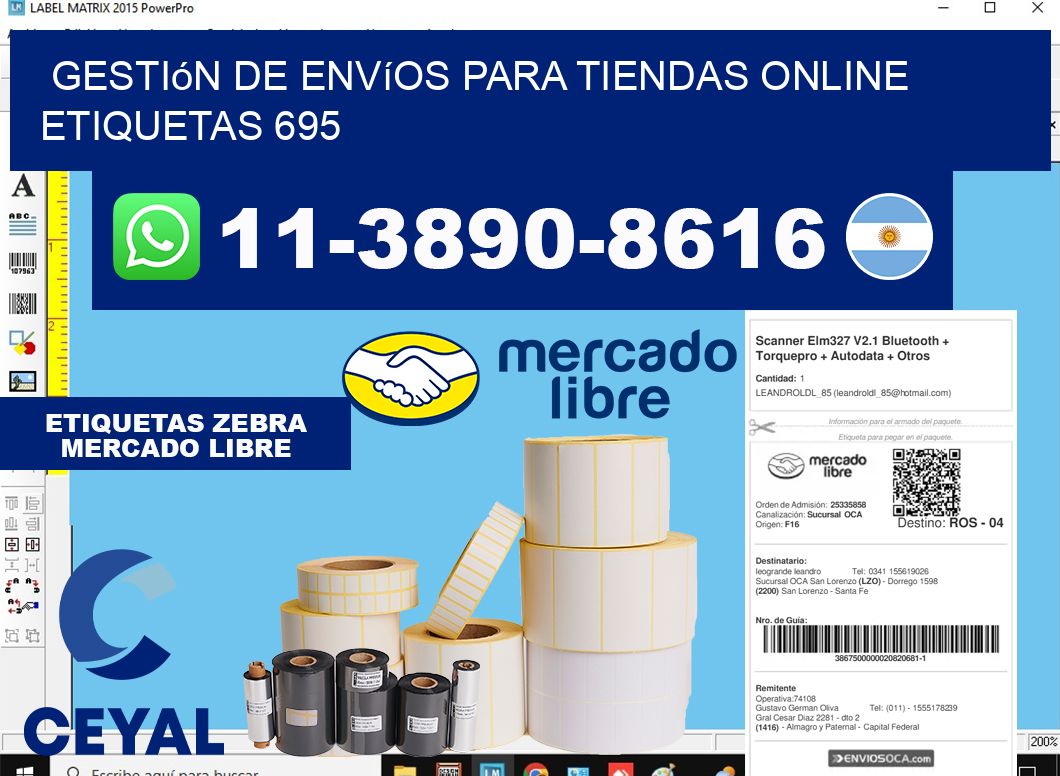 Gestión de envíos para tiendas online  etiquetas 695
