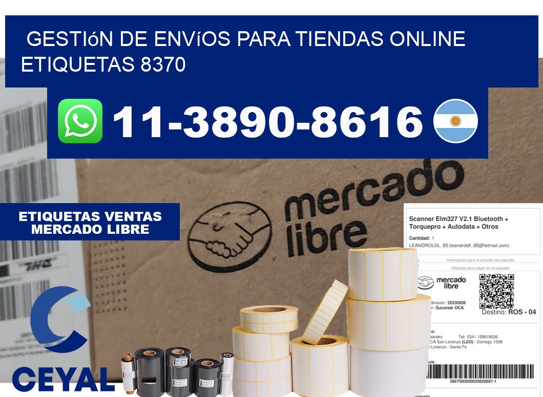 Gestión de envíos para tiendas online  etiquetas 8370