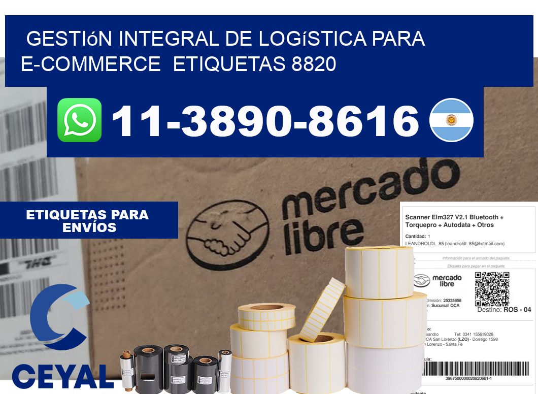 Gestión integral de logística para e-commerce  etiquetas 8820