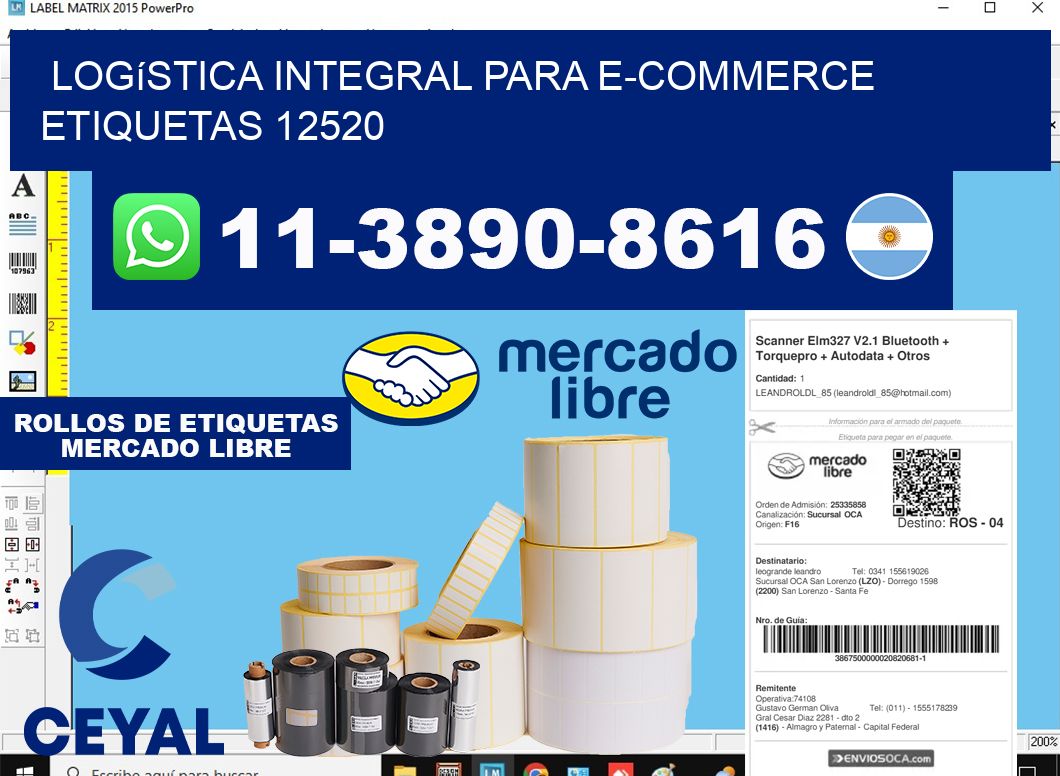 Logística integral para e-commerce  etiquetas 12520
