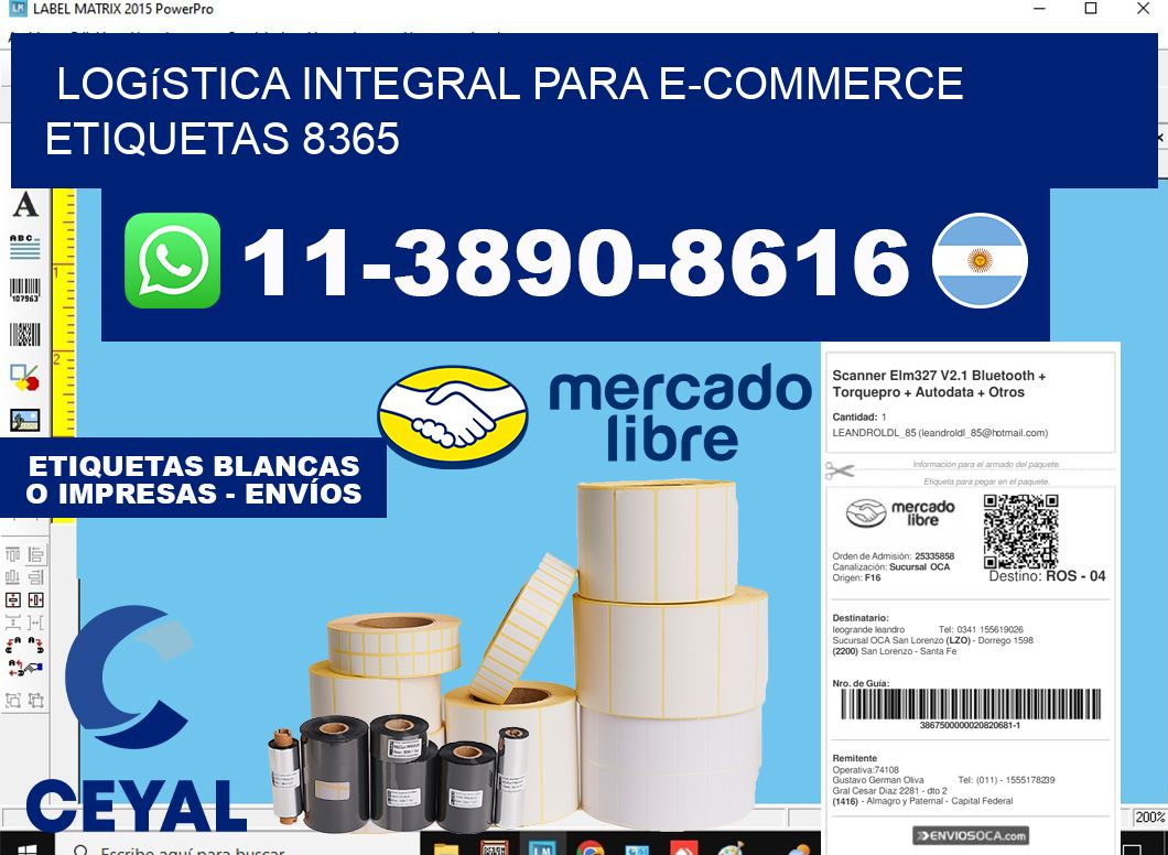 Logística integral para e-commerce  etiquetas 8365