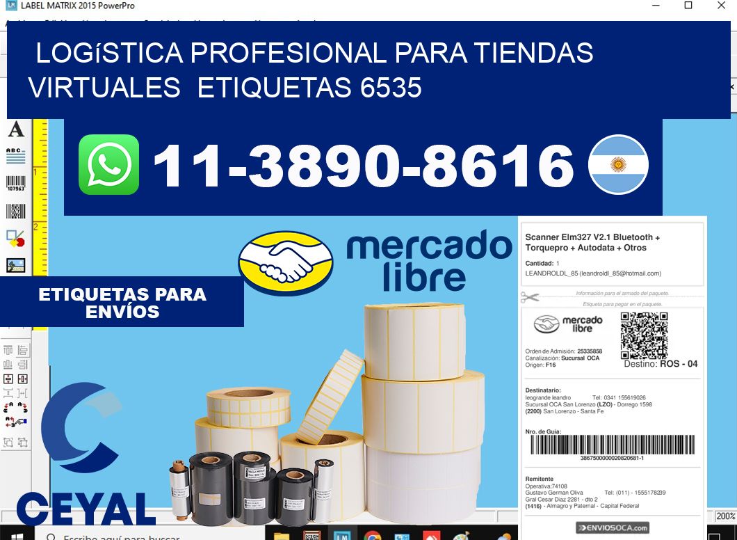 Logística profesional para tiendas virtuales  etiquetas 6535