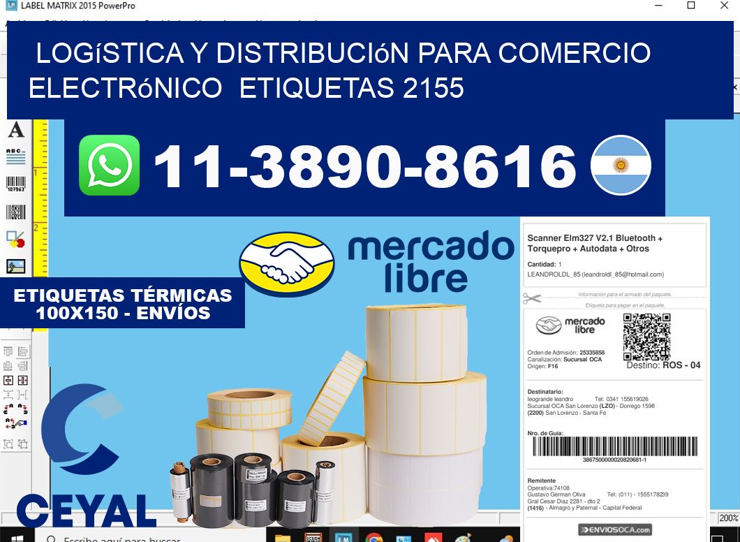 Logística y distribución para comercio electrónico  etiquetas 2155