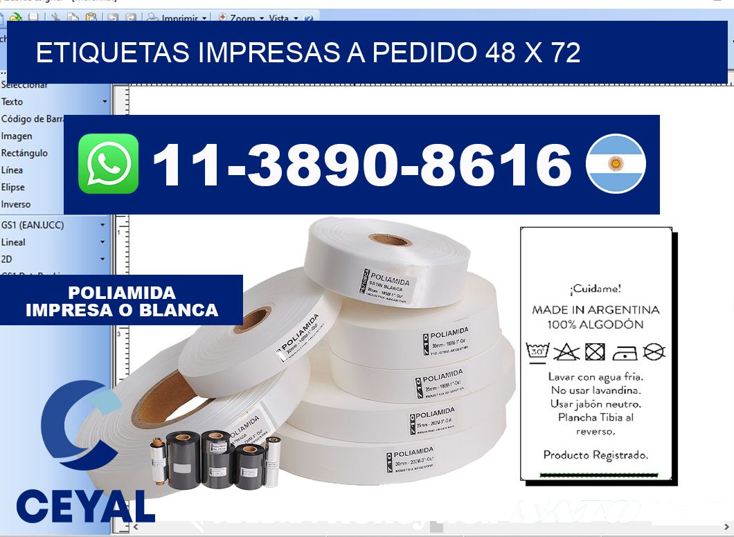 etiquetas impresas a pedido 48 x 72