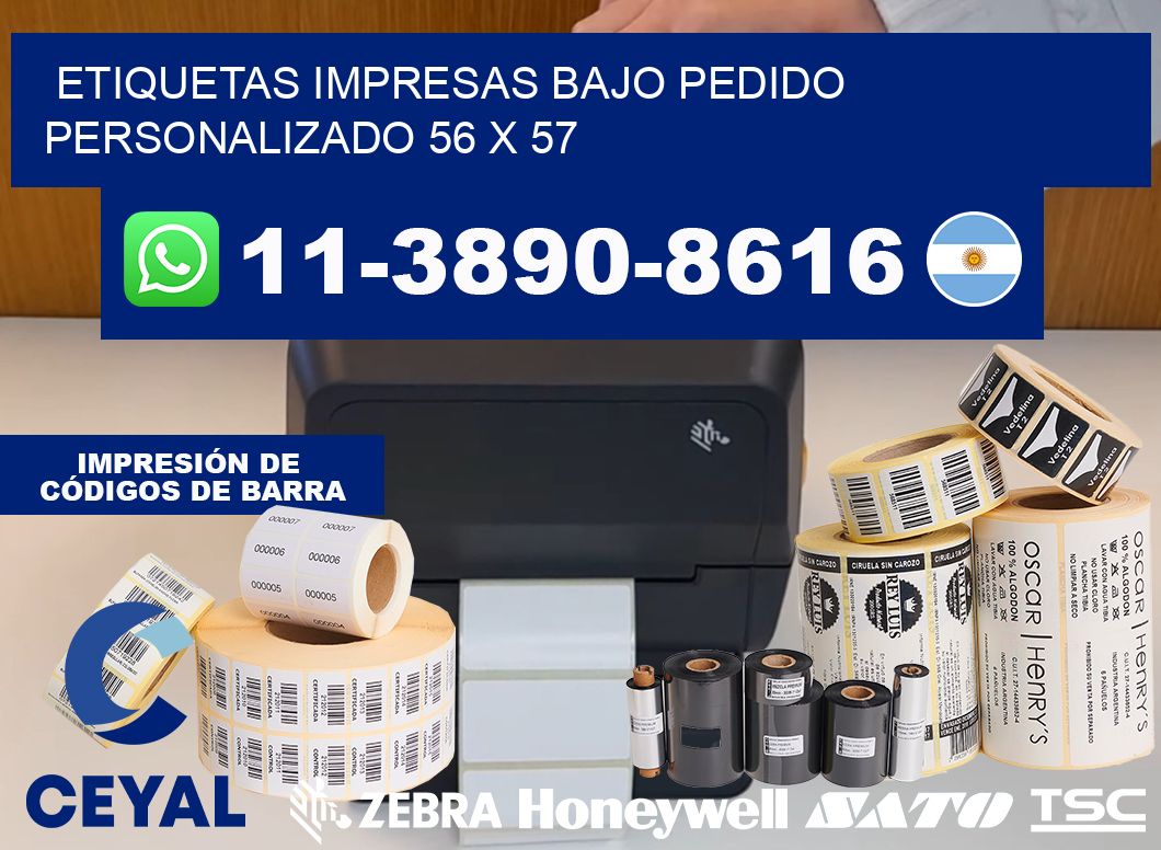 etiquetas impresas bajo pedido personalizado 56 x 57