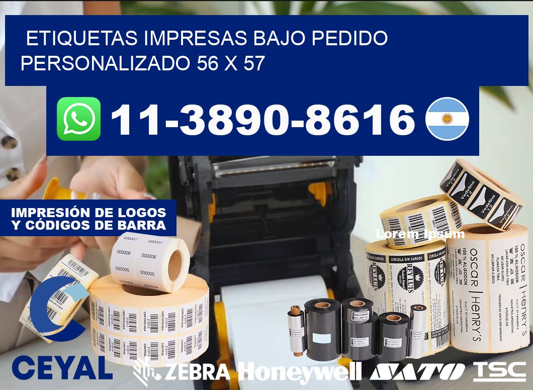 etiquetas impresas bajo pedido personalizado 56 x 57