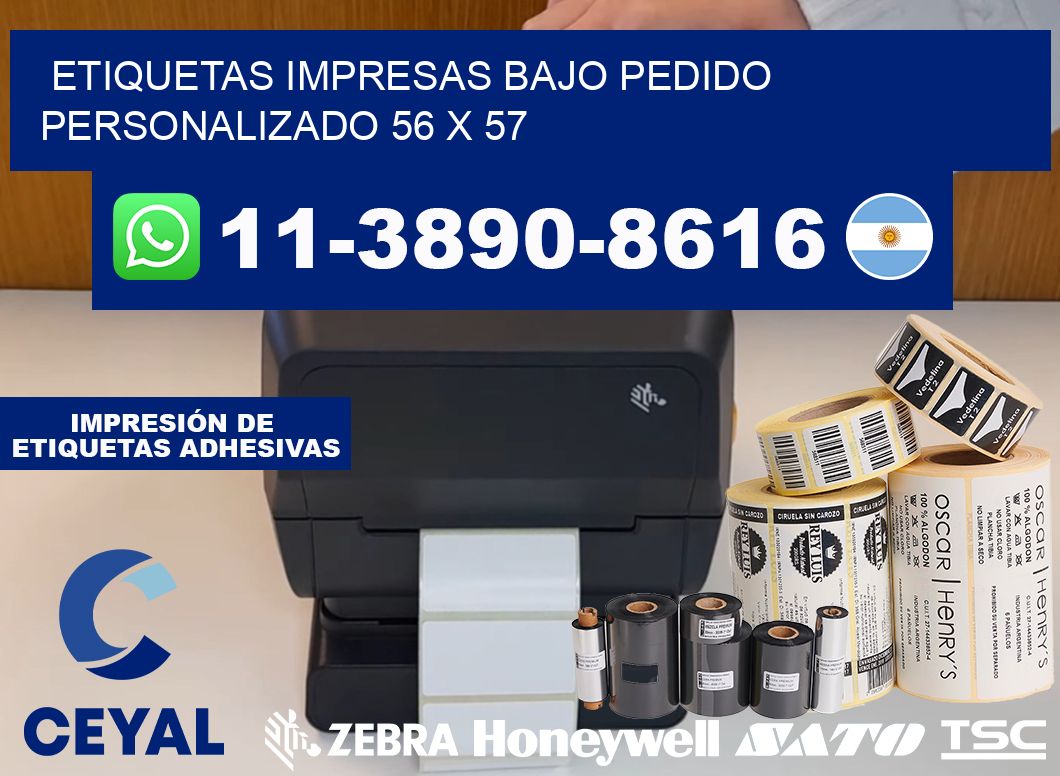 etiquetas impresas bajo pedido personalizado 56 x 57