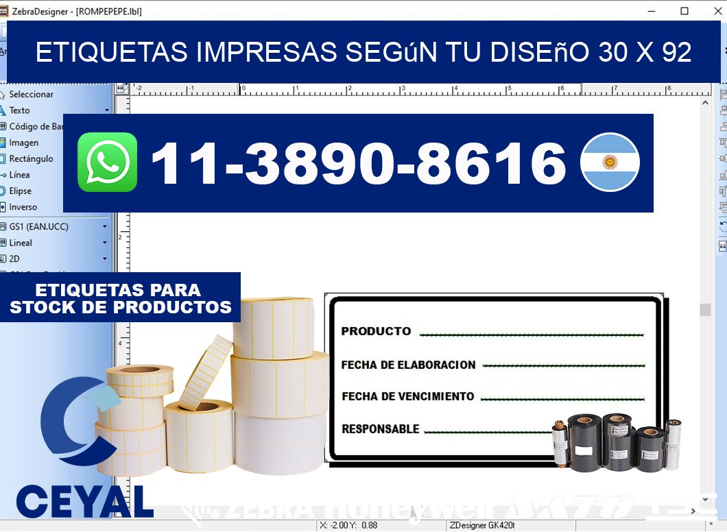 etiquetas impresas según tu diseño 30 x 92