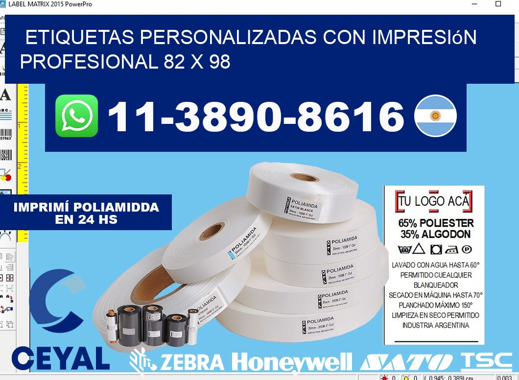 etiquetas personalizadas con impresión profesional 82 x 98