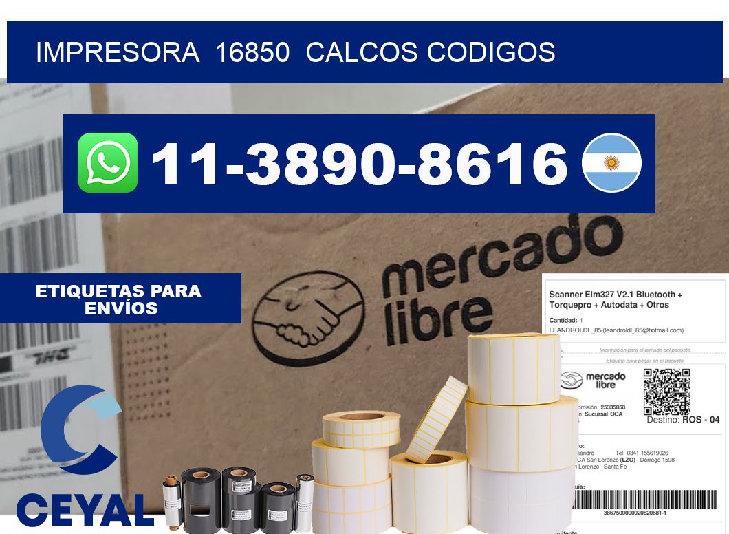 impresora  16850  calcos codigos