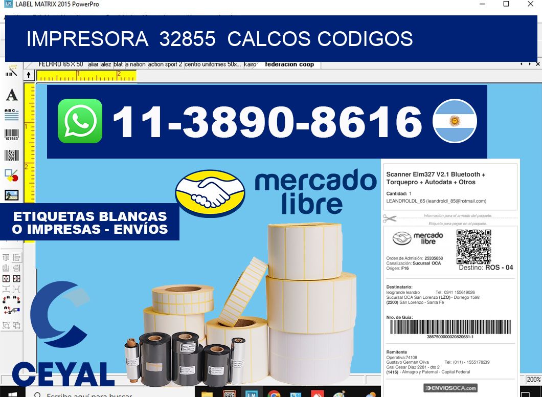 impresora 32855 calcos codigos