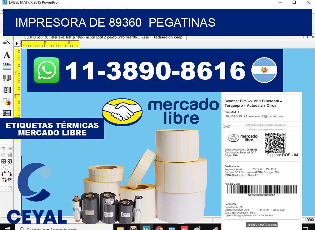 impresora de 89360  pegatinas