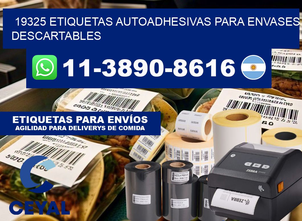 19325 etiquetas autoadhesivas para envases descartables