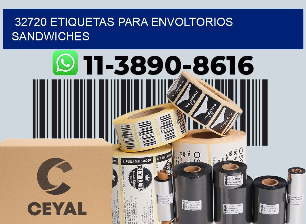 32720 etiquetas para envoltorios sandwiches