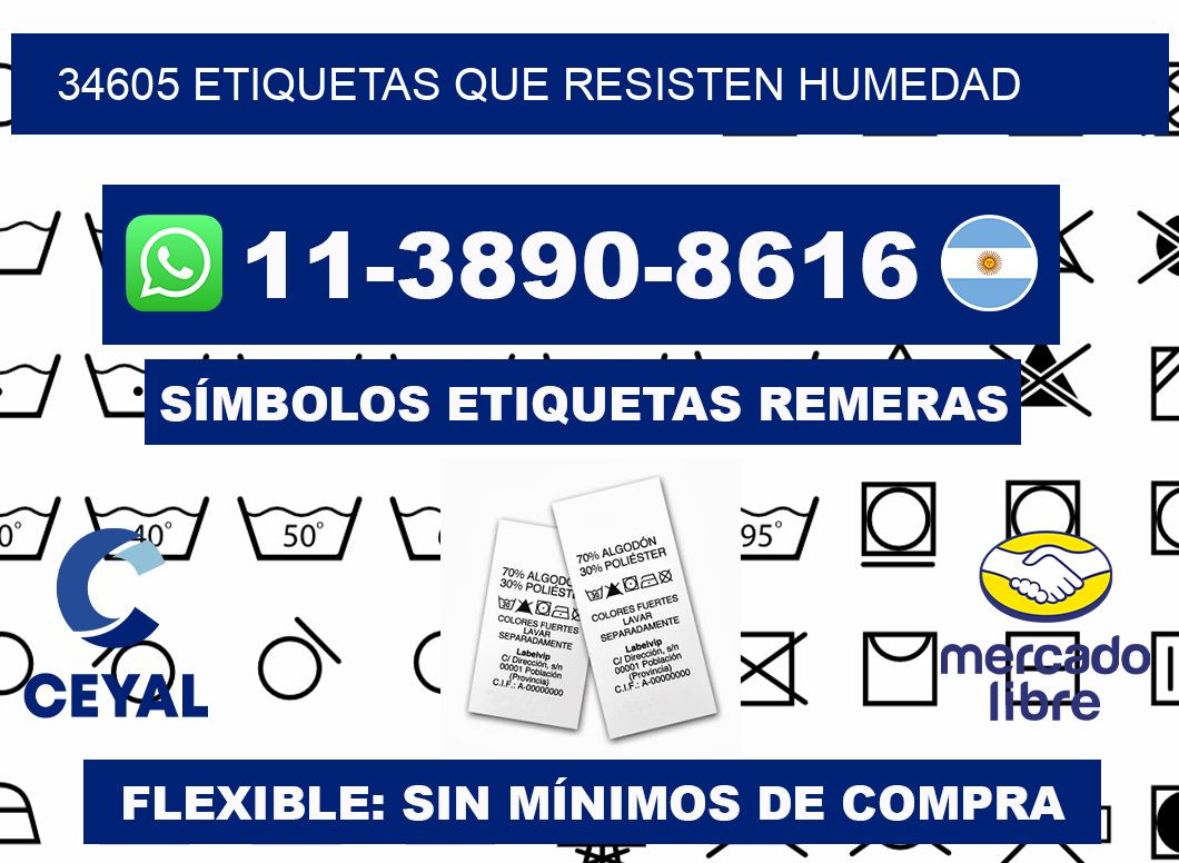 34605 etiquetas que resisten humedad