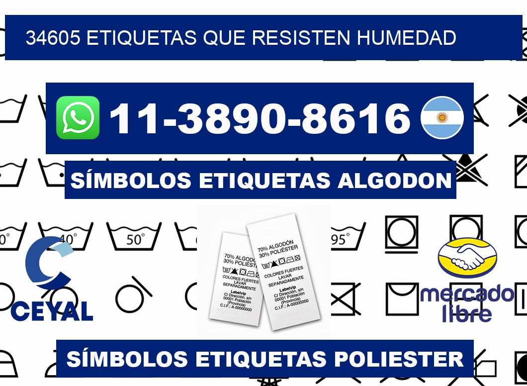 34605 etiquetas que resisten humedad