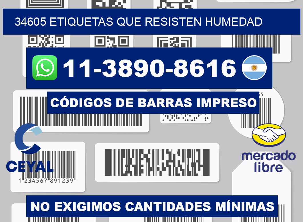 34605 etiquetas que resisten humedad