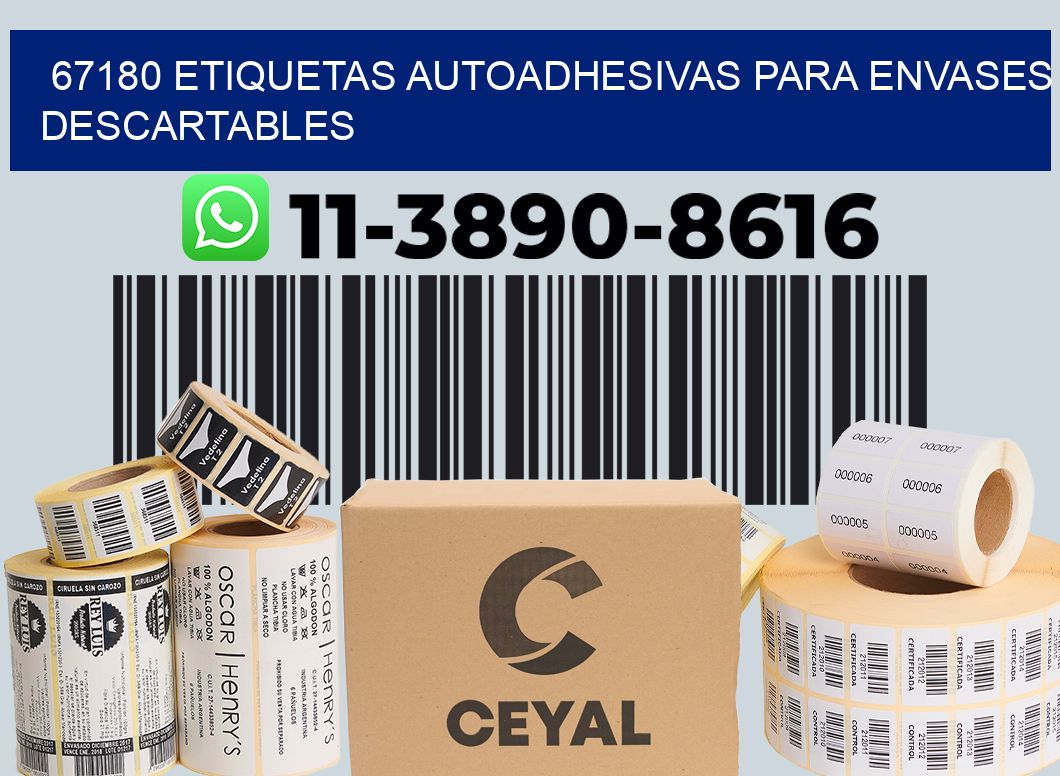 67180 etiquetas autoadhesivas para envases descartables