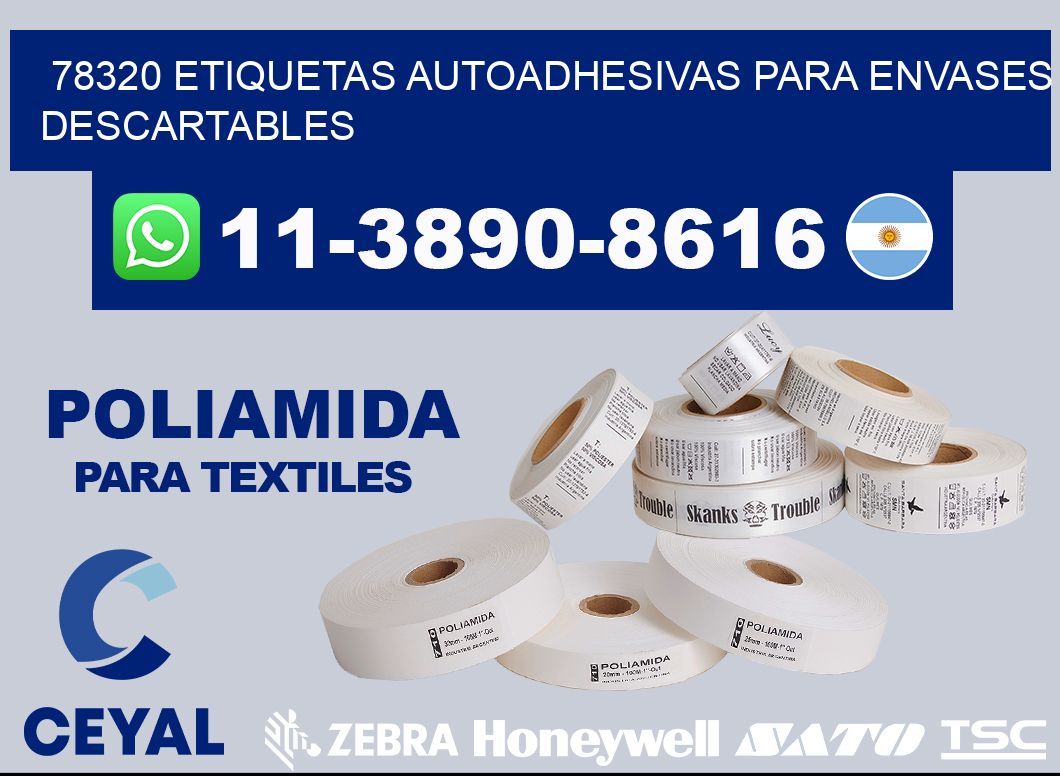 78320 etiquetas autoadhesivas para envases descartables