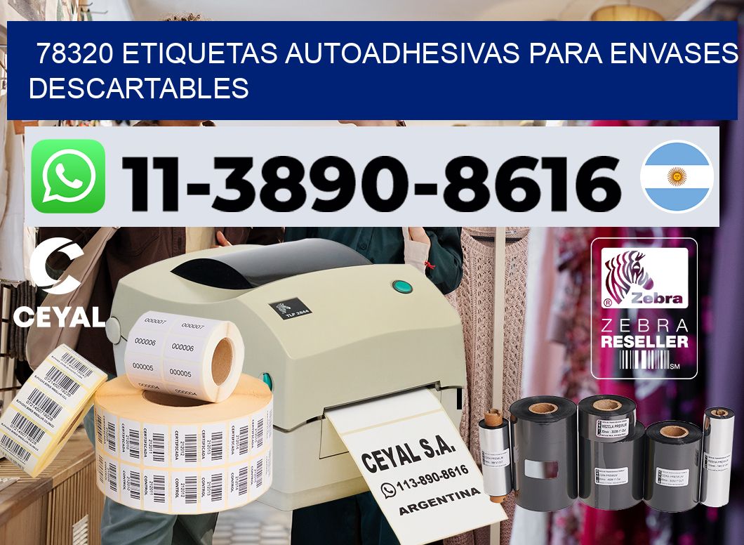 78320 etiquetas autoadhesivas para envases descartables