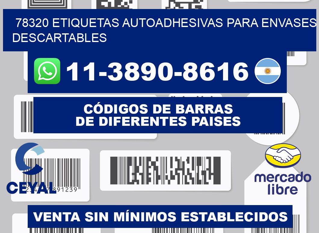 78320 etiquetas autoadhesivas para envases descartables