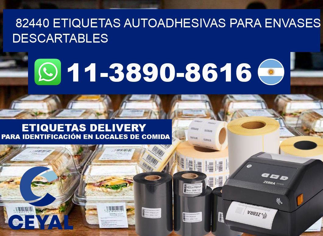 82440 etiquetas autoadhesivas para envases descartables