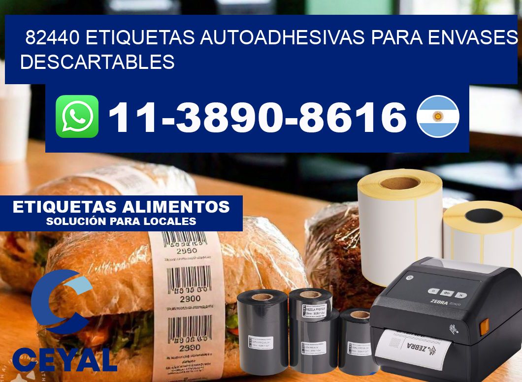 82440 etiquetas autoadhesivas para envases descartables