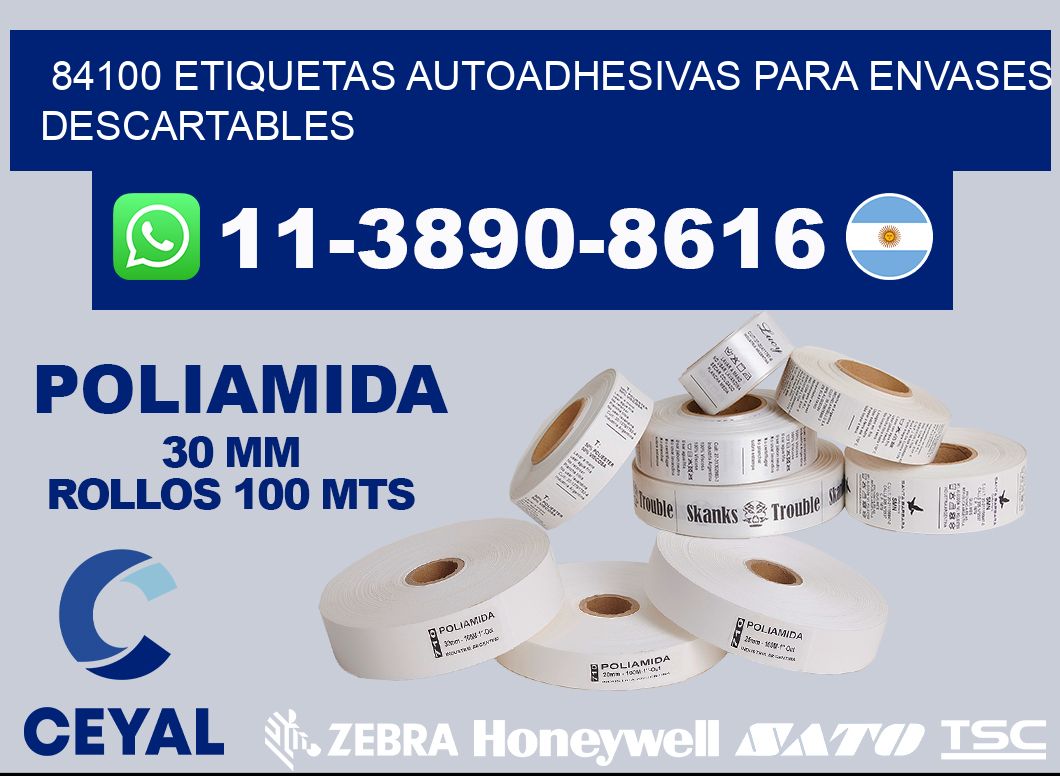 84100 etiquetas autoadhesivas para envases descartables