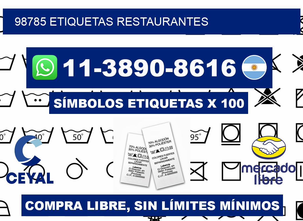 98785 etiquetas restaurantes