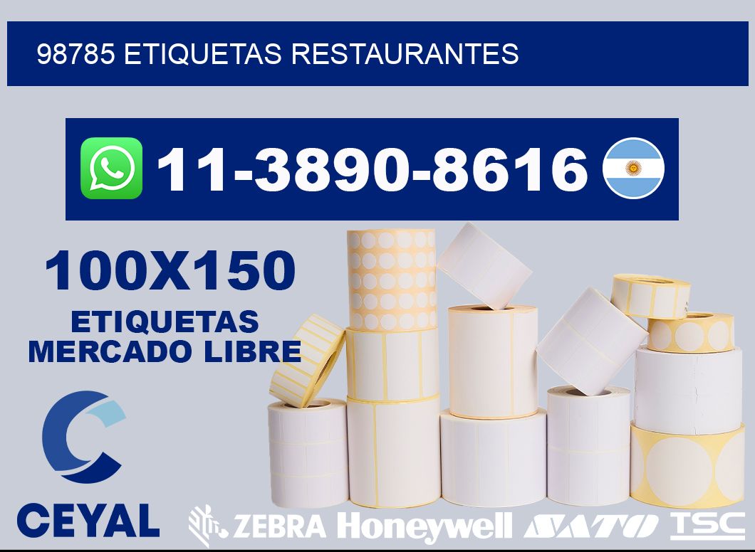 98785 etiquetas restaurantes