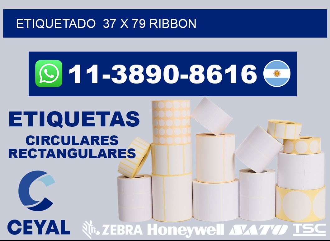 Etiquetado 37 x 79 ribbon