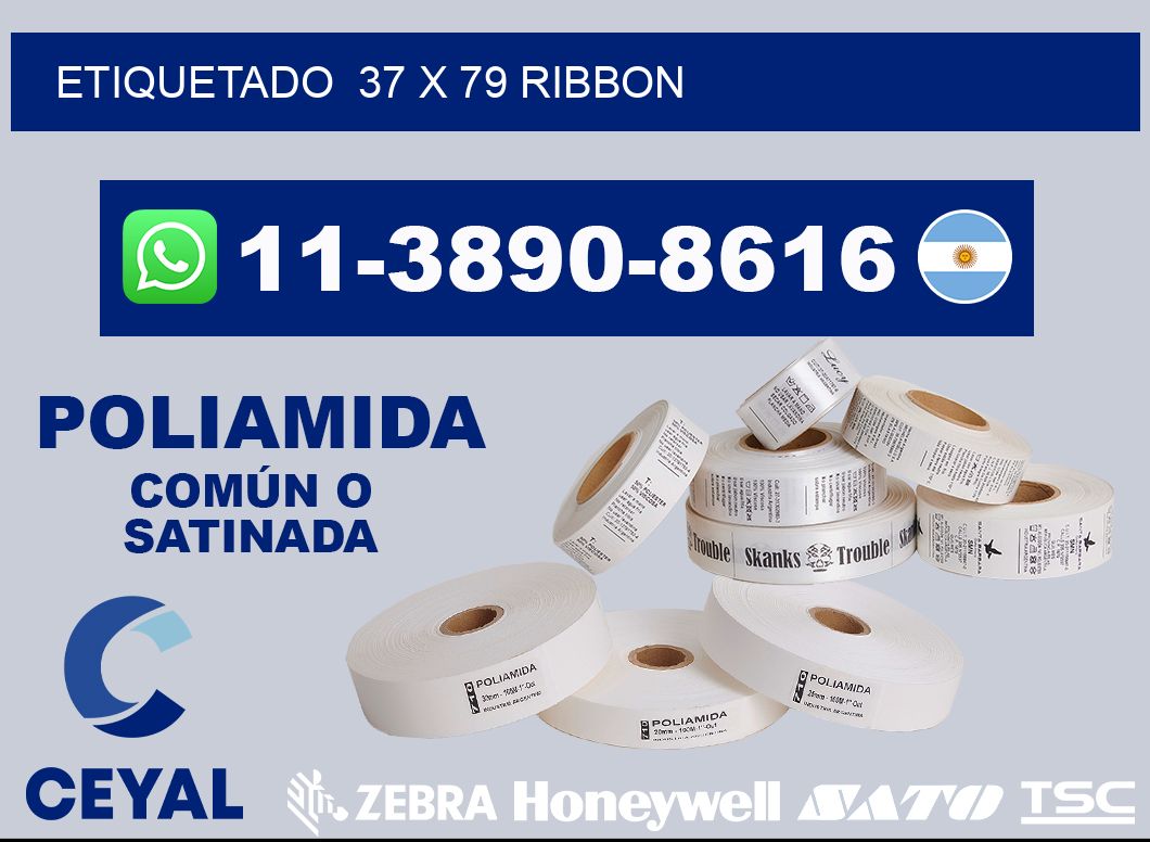 Etiquetado 37 x 79 ribbon
