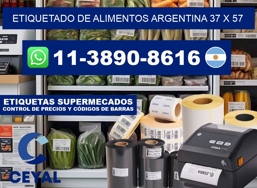 Etiquetado de alimentos Argentina 37 x 57
