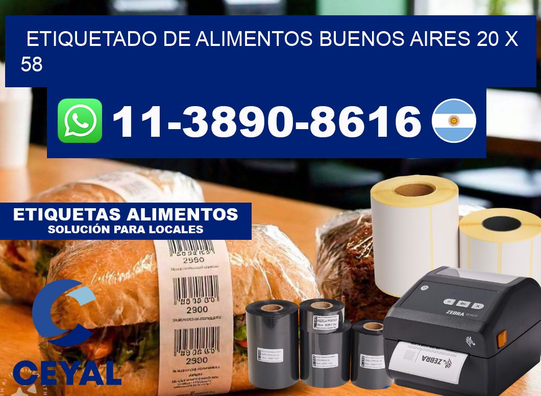 Etiquetado de alimentos buenos aires 20 x 58