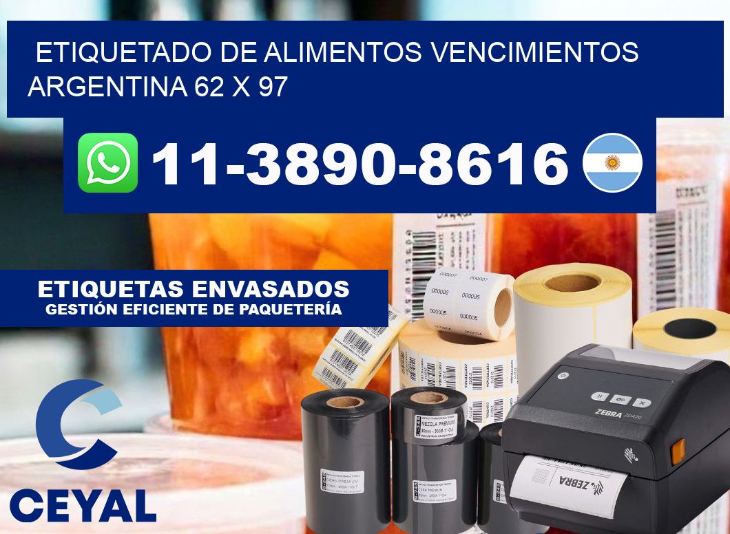 Etiquetado de alimentos vencimientos Argentina 62 x 97