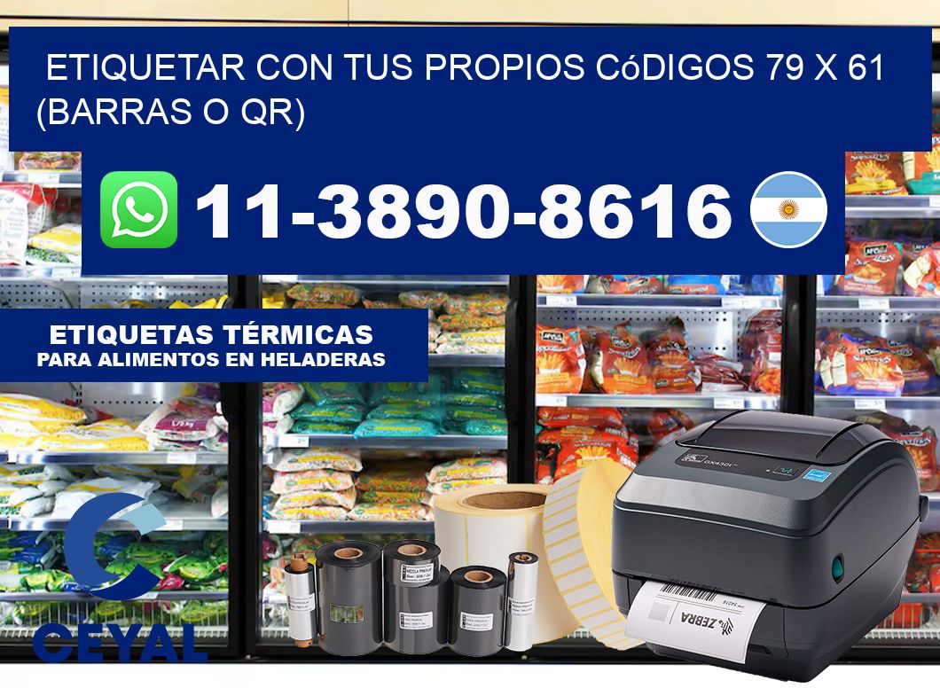 Etiquetar con tus propios códigos 79 x 61 (barras o QR)