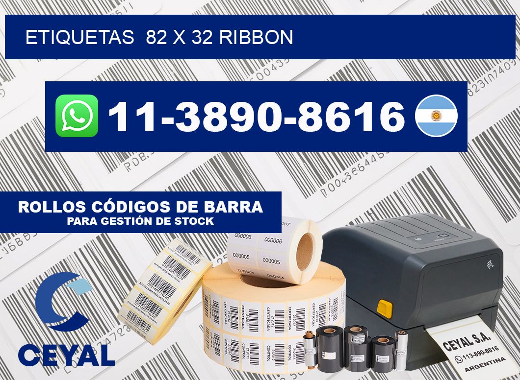 Etiquetas  82 x 32 ribbon