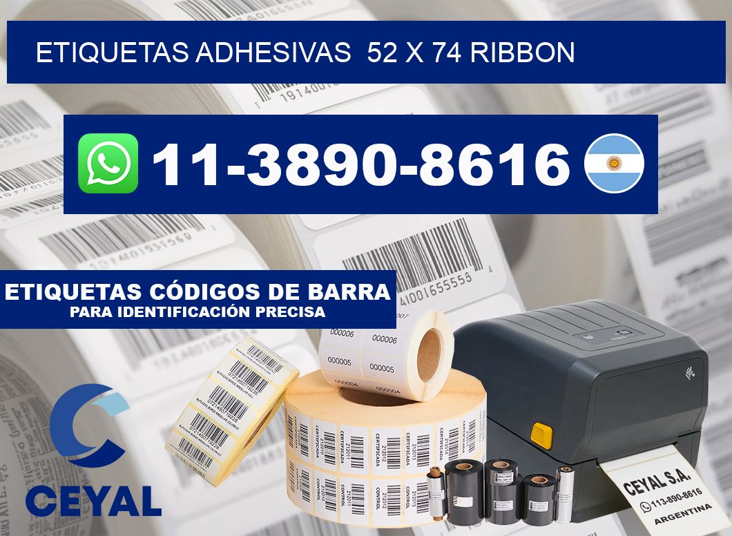 Etiquetas adhesivas  52 x 74 ribbon