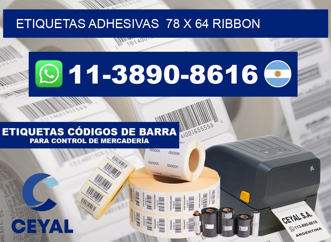Etiquetas adhesivas  78 x 64 ribbon