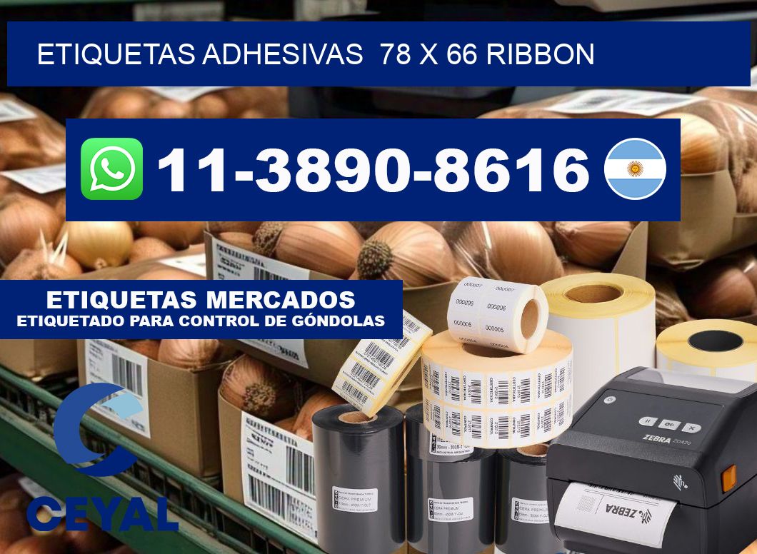 Etiquetas adhesivas 78 x 66 ribbon