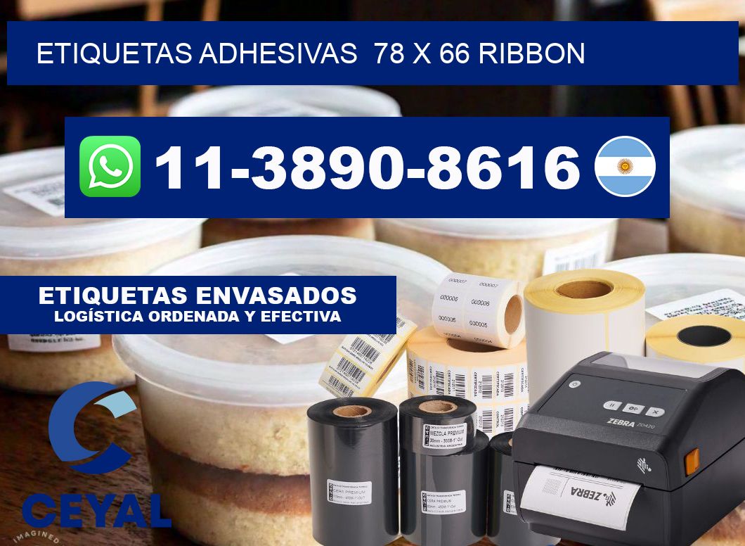 Etiquetas adhesivas 78 x 66 ribbon