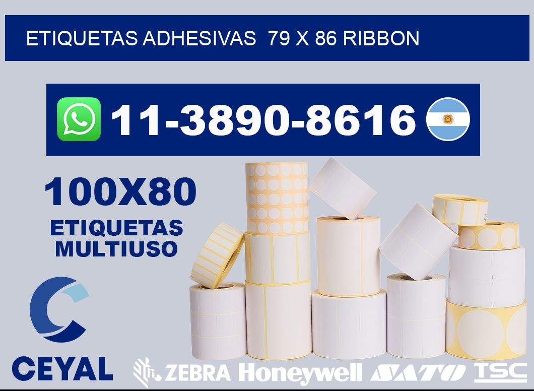 Etiquetas adhesivas  79 x 86 ribbon