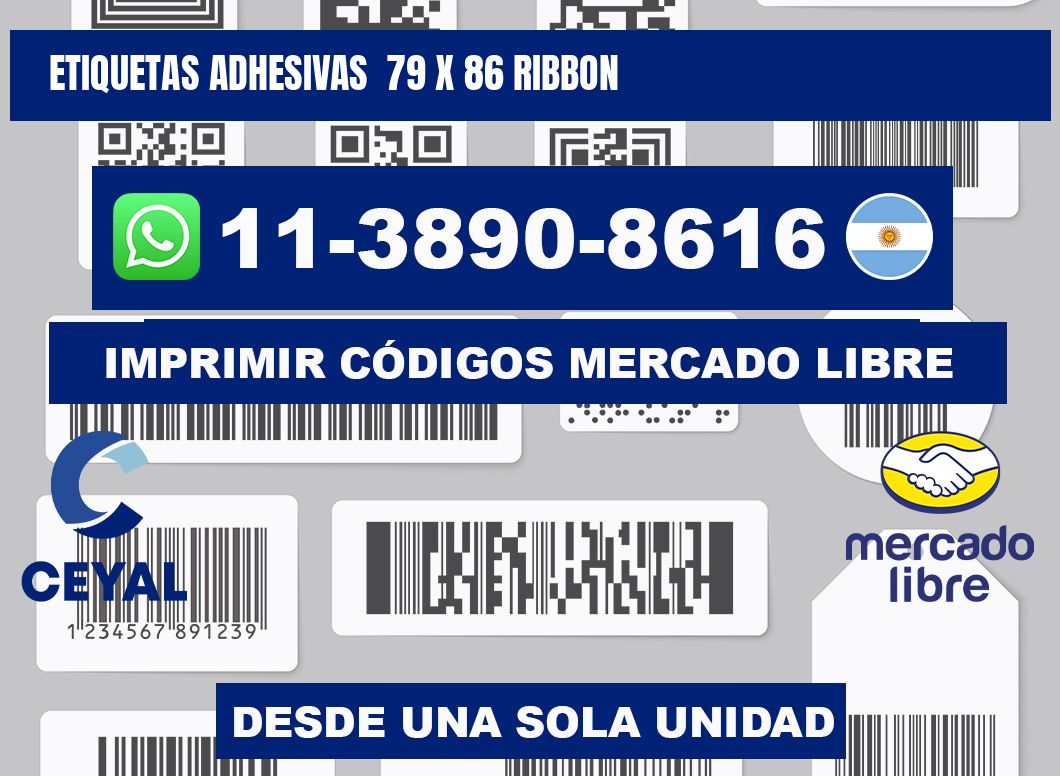 Etiquetas adhesivas  79 x 86 ribbon