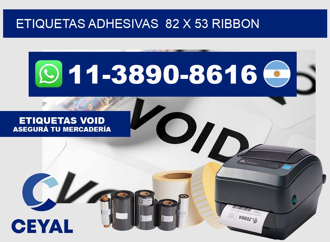 Etiquetas adhesivas 82 x 53 ribbon