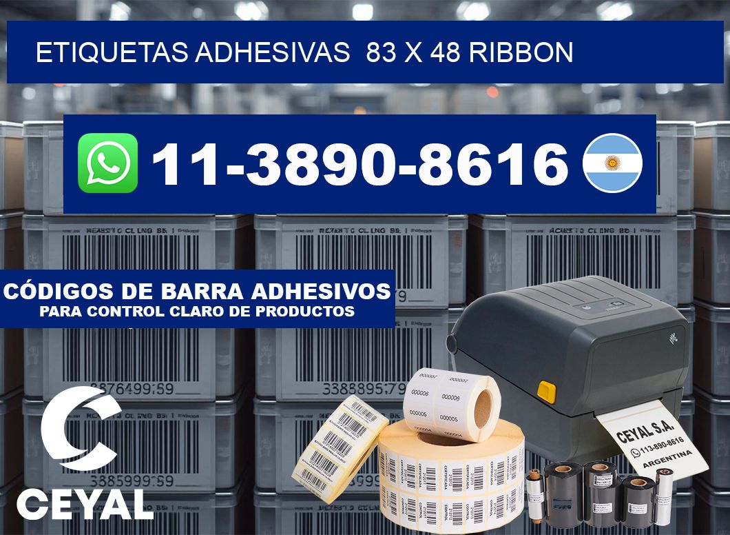 Etiquetas adhesivas  83 x 48 ribbon
