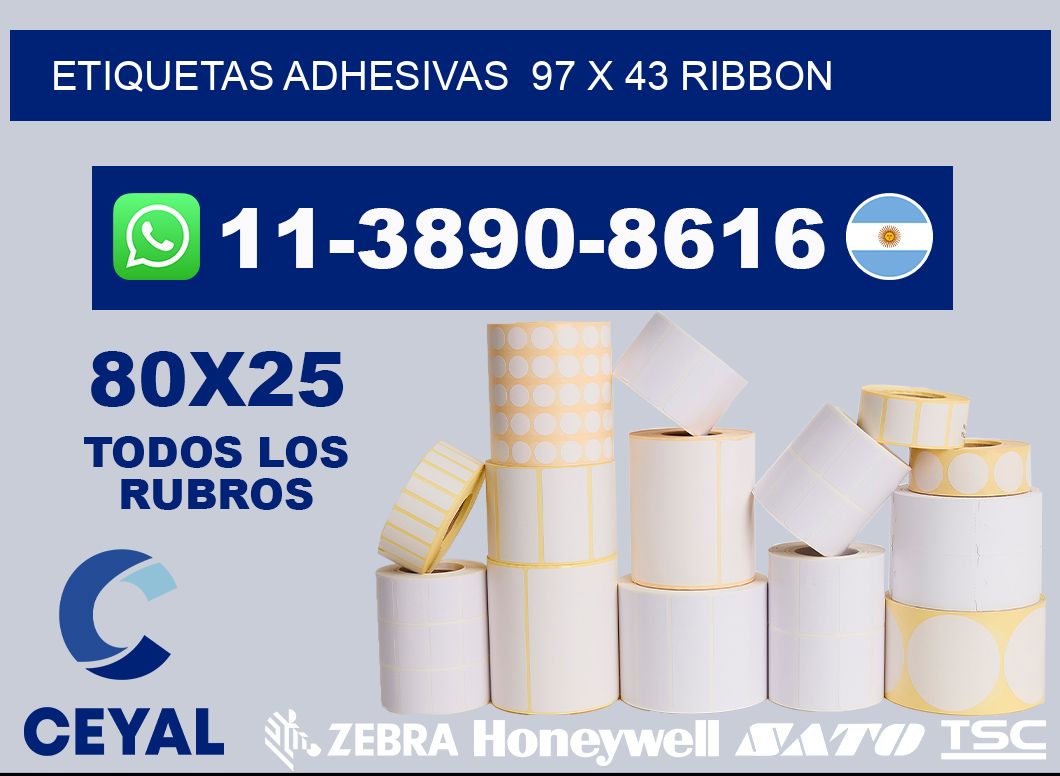 Etiquetas adhesivas  97 x 43 ribbon