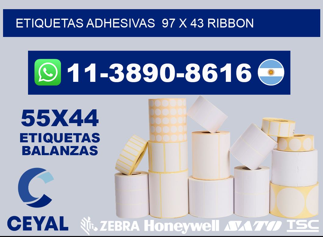 Etiquetas adhesivas  97 x 43 ribbon