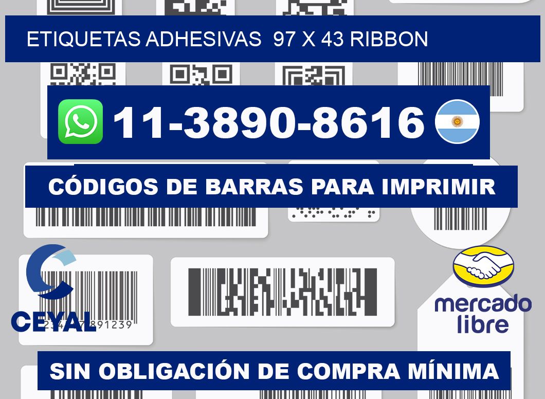 Etiquetas adhesivas  97 x 43 ribbon