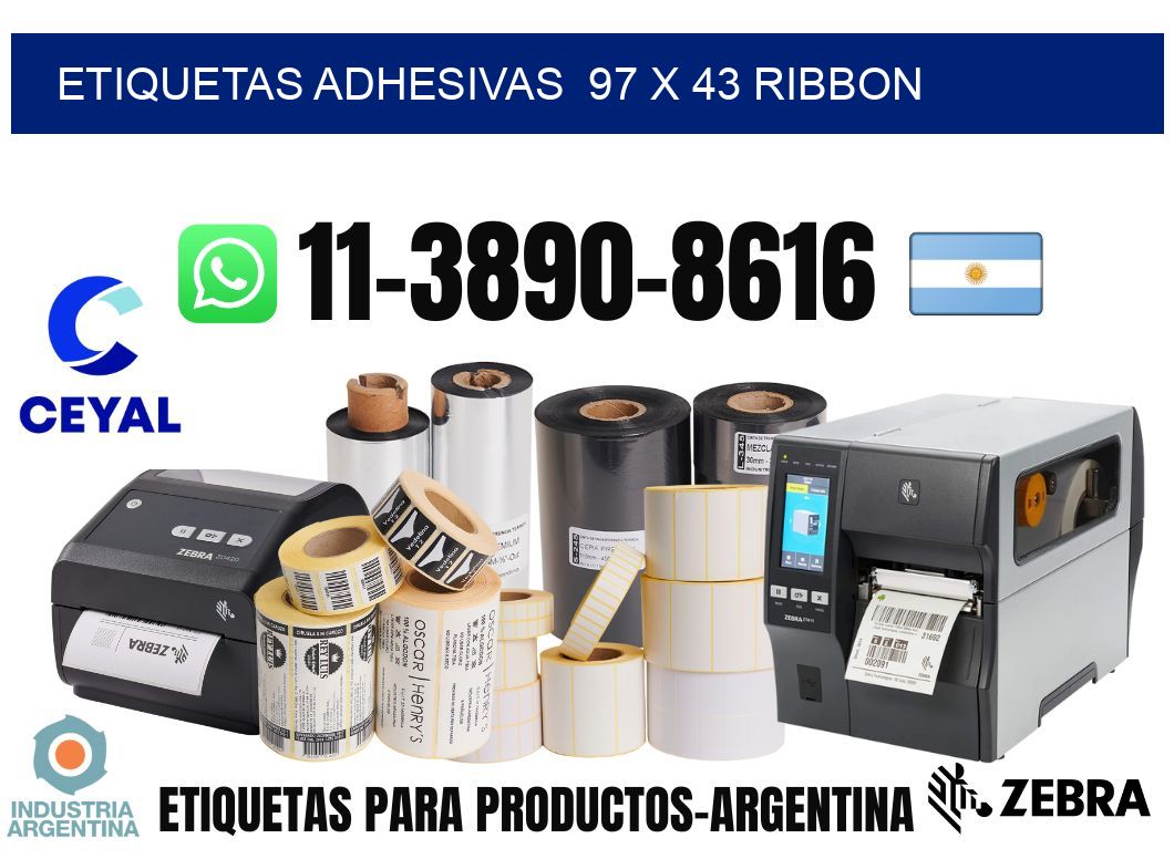 Etiquetas adhesivas  97 x 43 ribbon